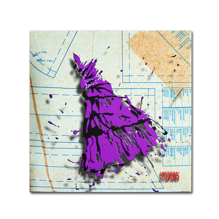 Roderick Stevens Shoulder Dress Purple n Black Huge Canvas Art 35 x 35 Image 1