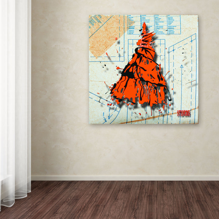 Roderick Stevens Shoulder Dress Orange n Black Huge Canvas Art 35 x 35 Image 4