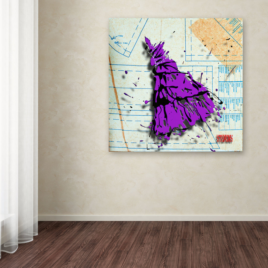 Roderick Stevens Shoulder Dress Purple n Black Huge Canvas Art 35 x 35 Image 4