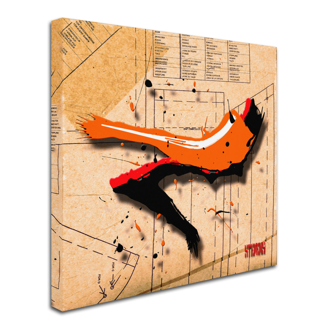 Roderick Stevens Suede Heel Orange Huge Canvas Art 35 x 35 Image 3