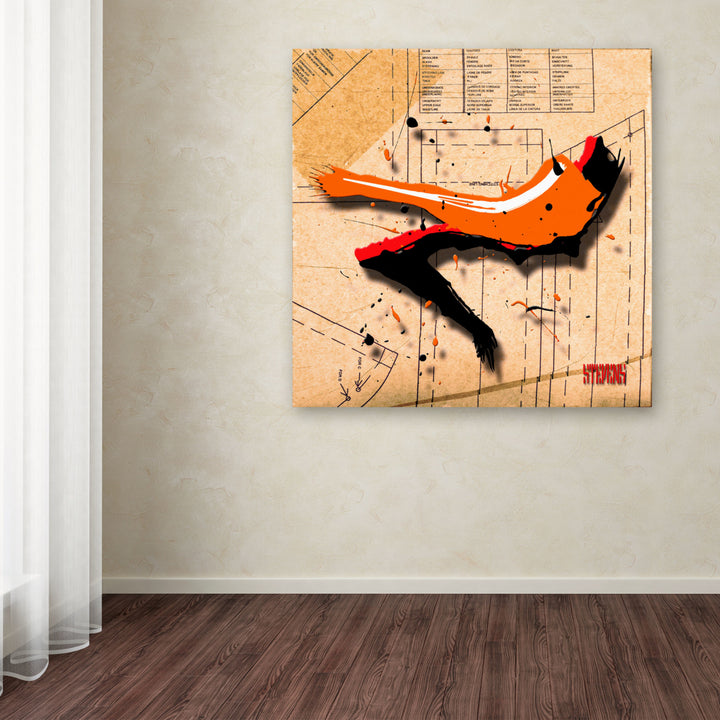 Roderick Stevens Suede Heel Orange Huge Canvas Art 35 x 35 Image 4