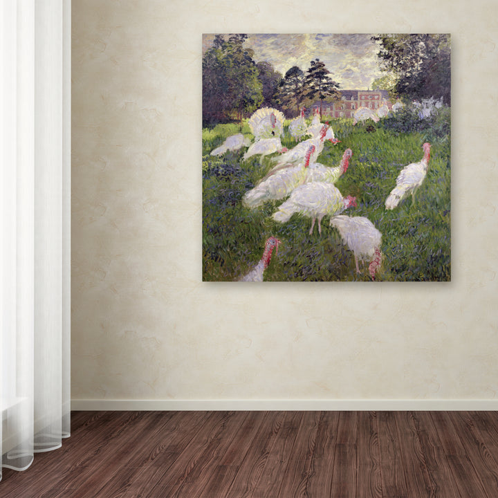 Monet The Turkeys at the Chateau Huge Canvas Art 35 x 35 Image 4