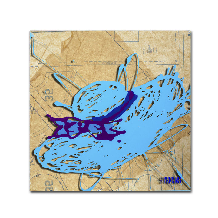 Roderick Stevens Blue Floppy Purple Bow Huge Canvas Art 35 x 35 Image 2