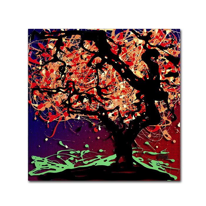 Roderick Stevens Fall Red Tree Huge Canvas Art 35 x 35 Image 1
