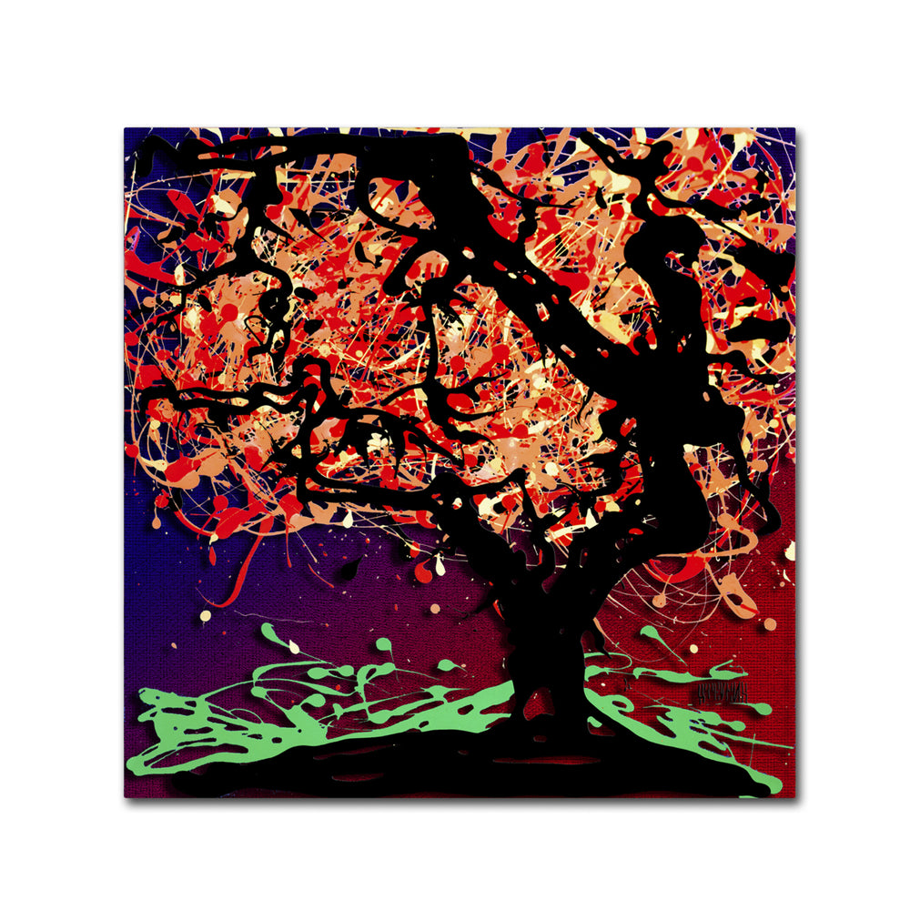 Roderick Stevens Fall Red Tree Huge Canvas Art 35 x 35 Image 2