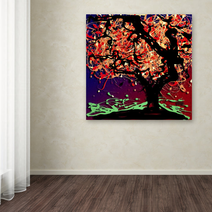 Roderick Stevens Fall Red Tree Huge Canvas Art 35 x 35 Image 4