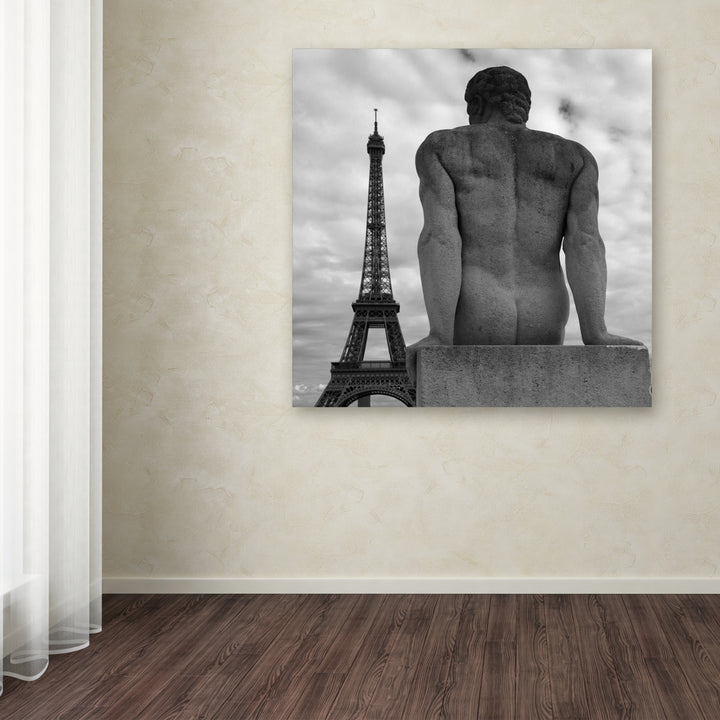 Moises Levy Eiffel and Man Huge Canvas Art 35 x 35 Image 4