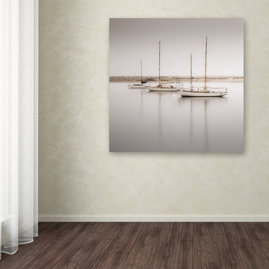 Moises Levy Three Boats Huge Canvas Art 35 x 35 Image 4
