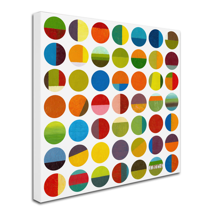 Michelle Calkins Forty Nine Circles Huge Canvas Art 35 x 35 Image 3