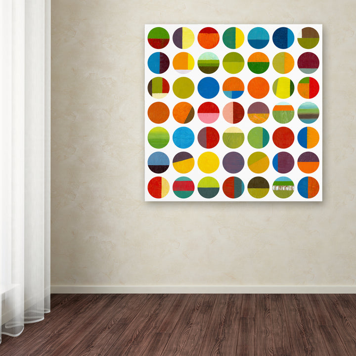 Michelle Calkins Forty Nine Circles Huge Canvas Art 35 x 35 Image 4