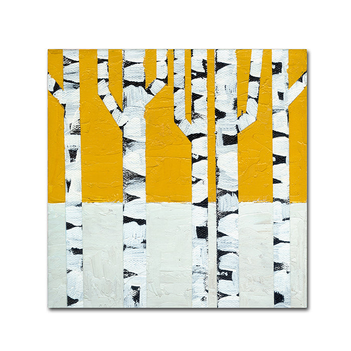 Michelle Calkins Seasonal Birches - Winter Huge Canvas Art 35 x 35 Image 1