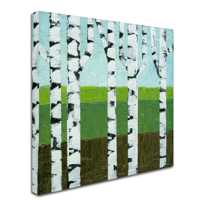 Michelle Calkins Seasonal Birches - Summer Huge Canvas Art 35 x 35 Image 3