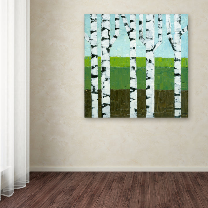 Michelle Calkins Seasonal Birches - Summer Huge Canvas Art 35 x 35 Image 4