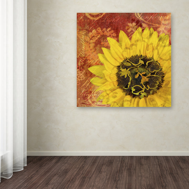 Cora Niele Sunflower - Love of Light Huge Canvas Art 35 x 35 Image 4