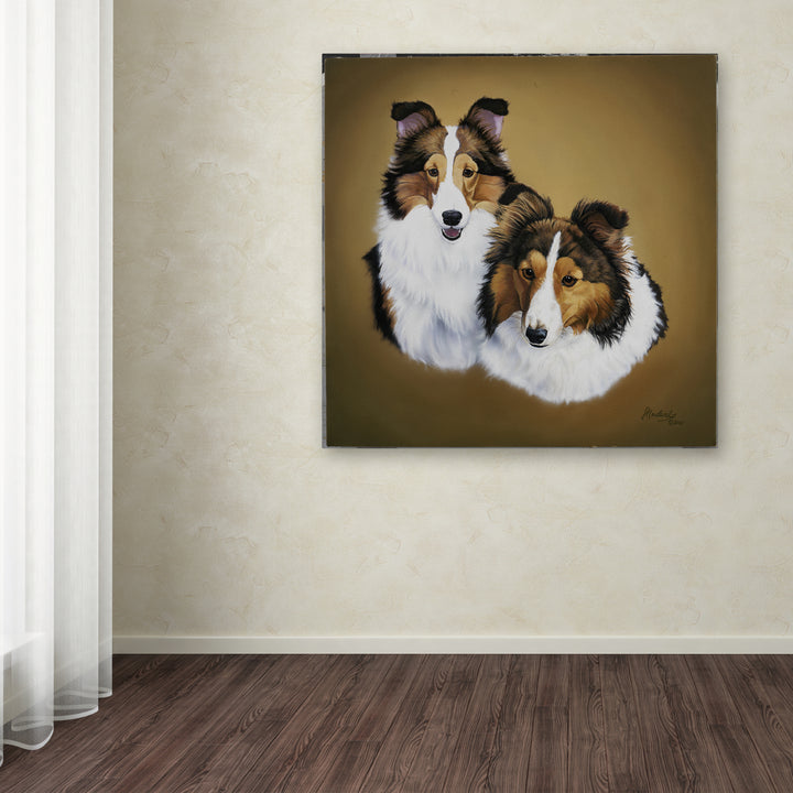 Jenny Newland Collies 1 Huge Canvas Art 35 x 35 Image 4