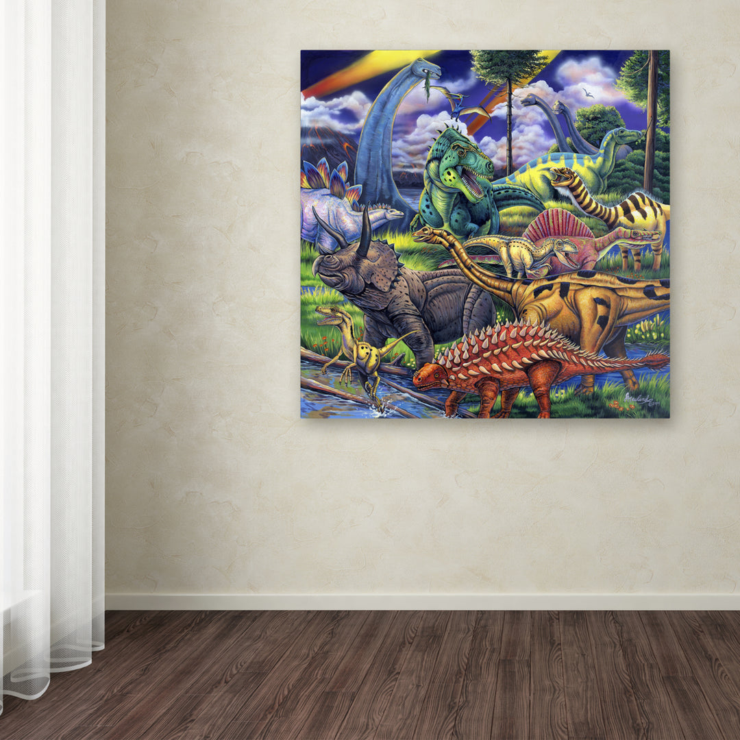 Jenny Newland Dinosaur Friends Huge Canvas Art 35 x 35 Image 4