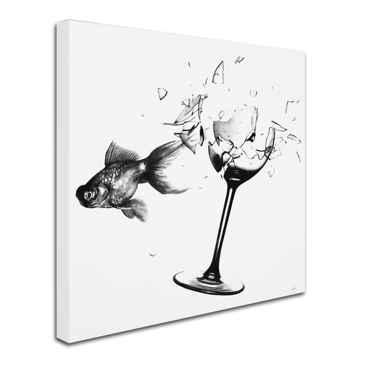 Nick Bantock Fish and Wine Glass Huge Canvas Art 35 x 35 Image 3