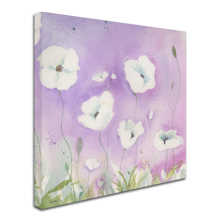 Sheila Golden White Poppies Violet Sky Huge Canvas Art 35 x 35 Image 3