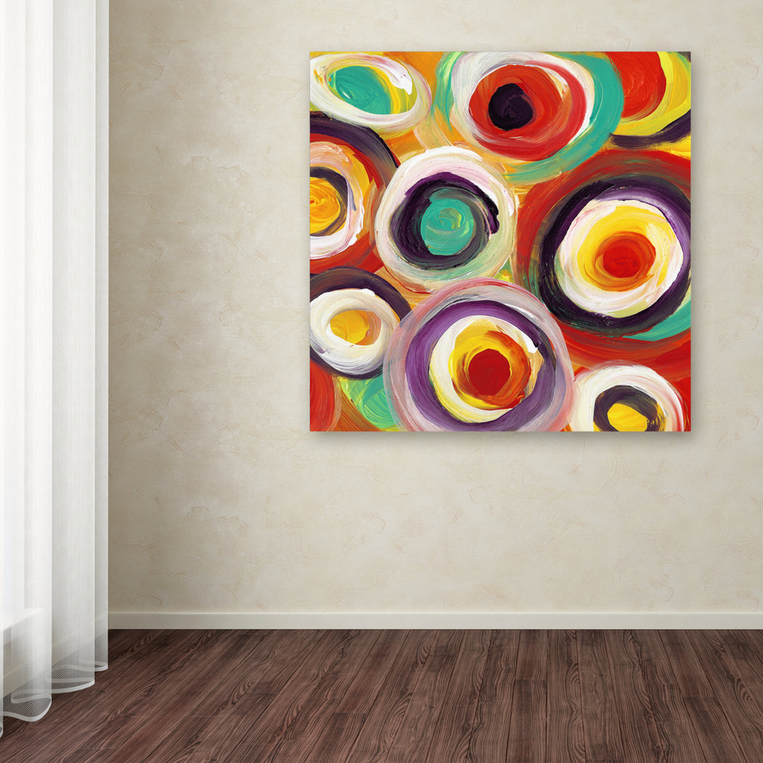 Amy Vangsgard Bright Bold Circles Square 1 Huge Canvas Art 35 x 35 Image 4