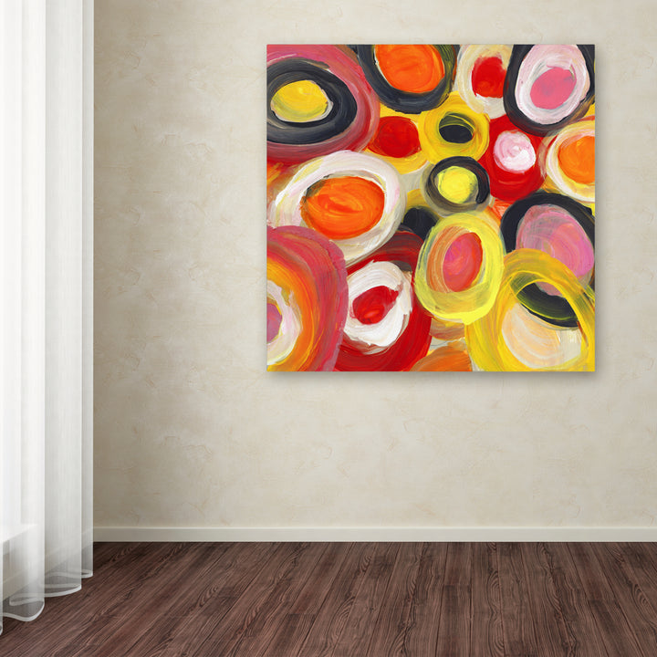 Amy Vangsgard Colorful Abstract Circles Square 1 Huge Canvas Art 35 x 35 Image 4