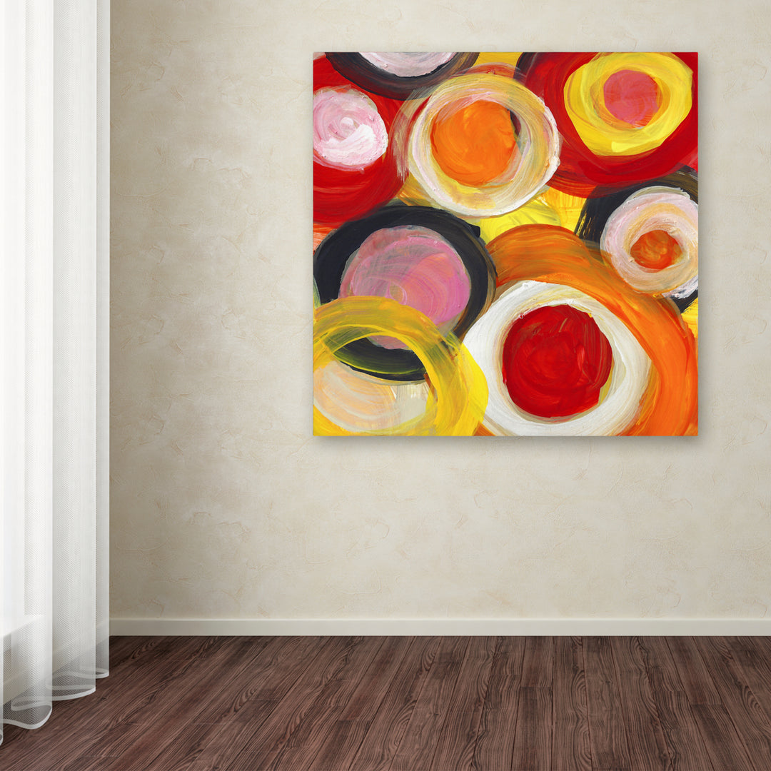 Amy Vangsgard Colorful Abstract Circles Square 2 Huge Canvas Art 35 x 35 Image 4