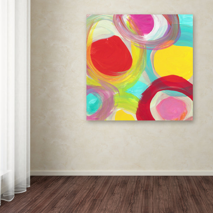 Amy Vangsgard Colorful Sun Circles Square 1 Huge Canvas Art 35 x 35 Image 4