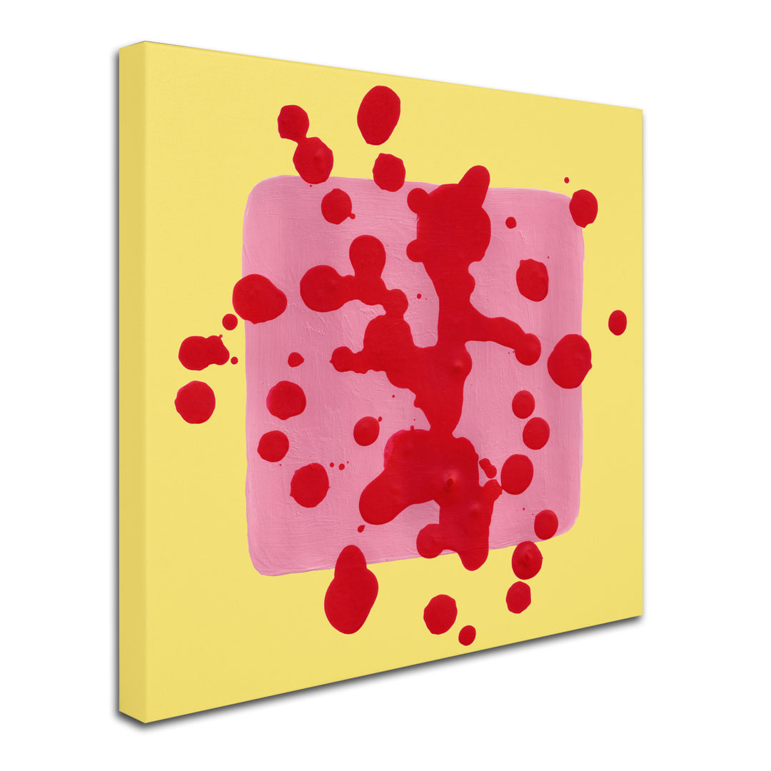Amy Vangsgard Pink Square on Yellow  Huge Canvas Art 35 x 35 Image 3