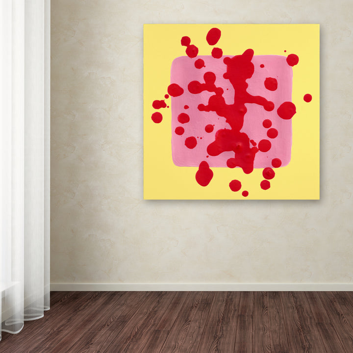 Amy Vangsgard Pink Square on Yellow  Huge Canvas Art 35 x 35 Image 4