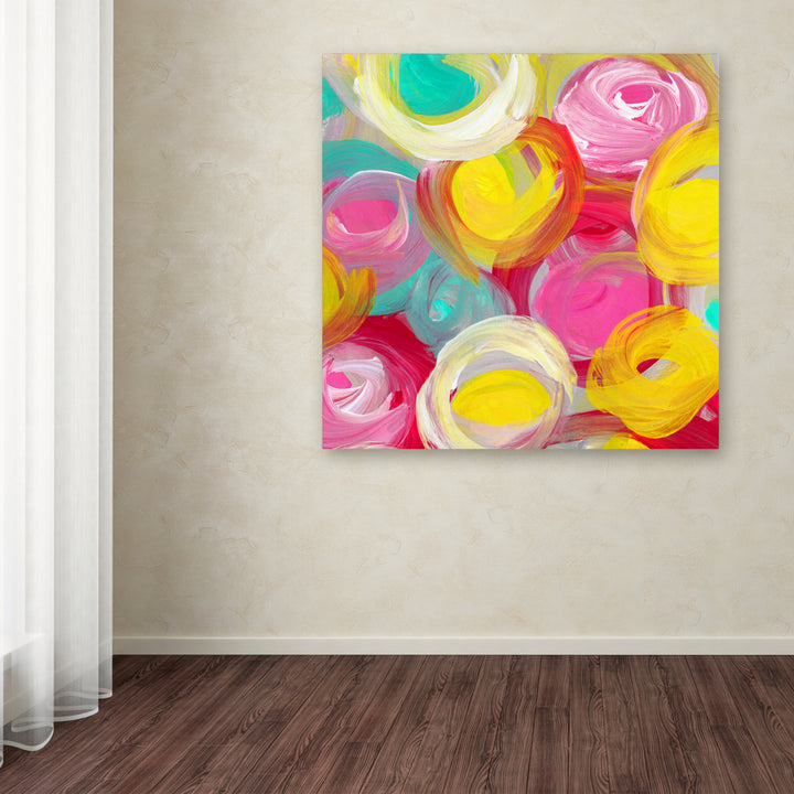 Amy Vangsgard Rose Garden Circles Square 1 Huge Canvas Art 35 x 35 Image 4