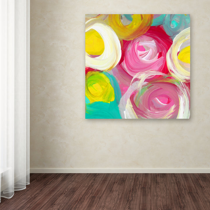 Amy Vangsgard Rose Garden Circles Square 2 Huge Canvas Art 35 x 35 Image 4