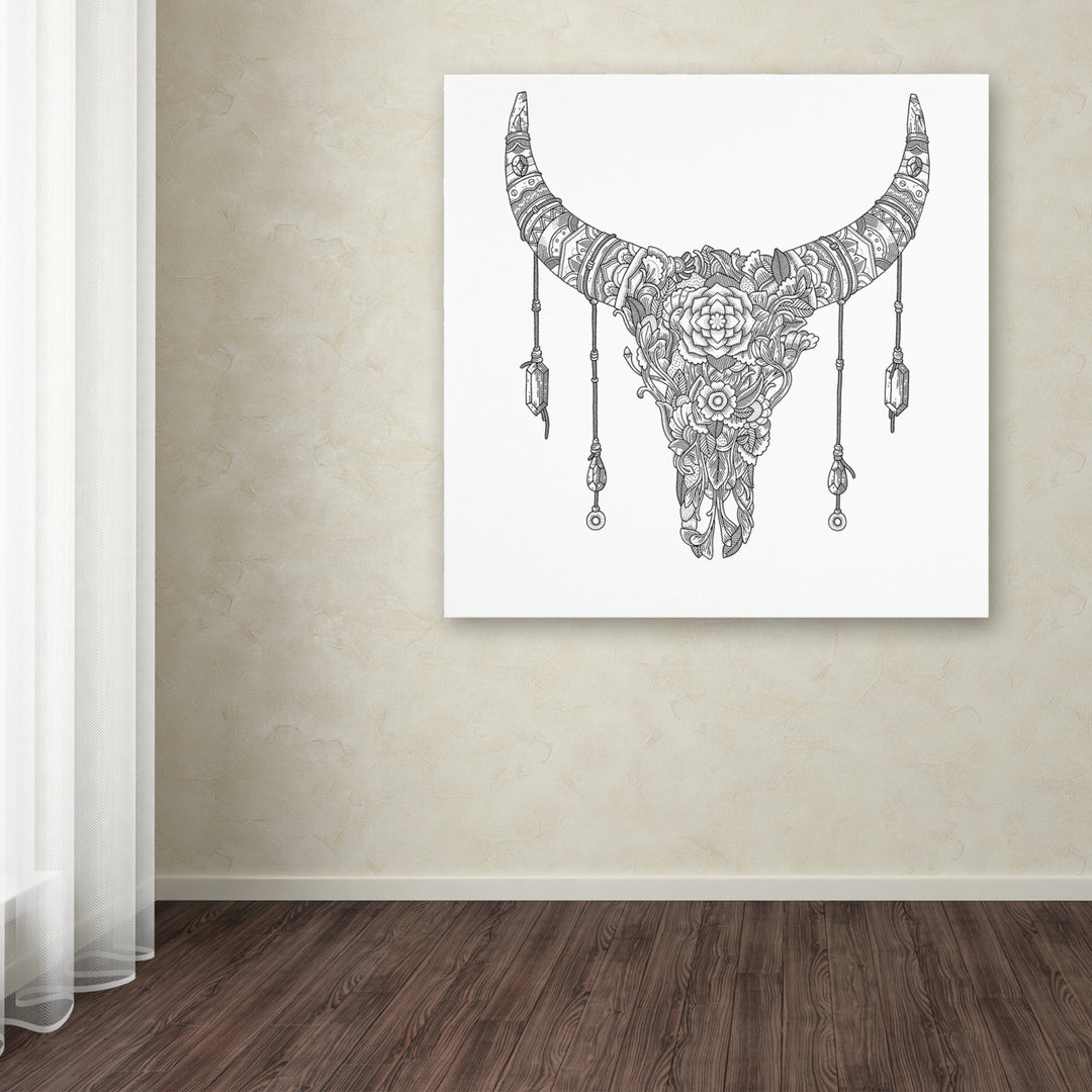 Filippo Cardu Buffalo Skull Huge Canvas Art 35 x 35 Image 4