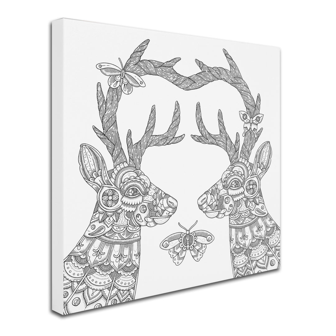 Filippo Cardu Deer Lovers Huge Canvas Art 35 x 35 Image 3