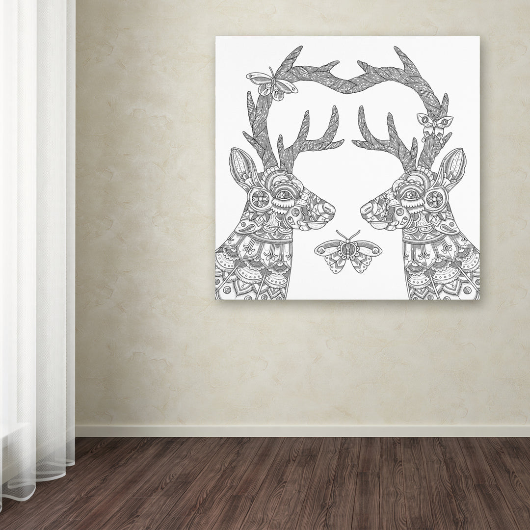 Filippo Cardu Deer Lovers Huge Canvas Art 35 x 35 Image 4