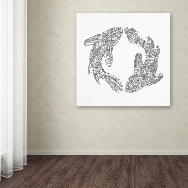 Filippo Cardu Koi Fishes Huge Canvas Art 35 x 35 Image 4