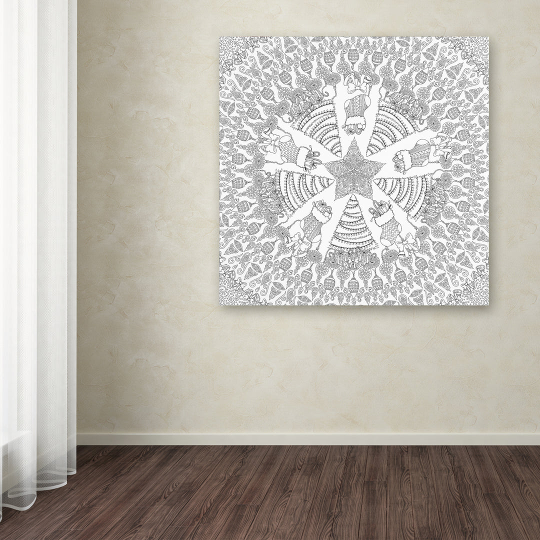 Hello Angel Christmas Tree Mandala Huge Canvas Art 35 x 35 Image 4