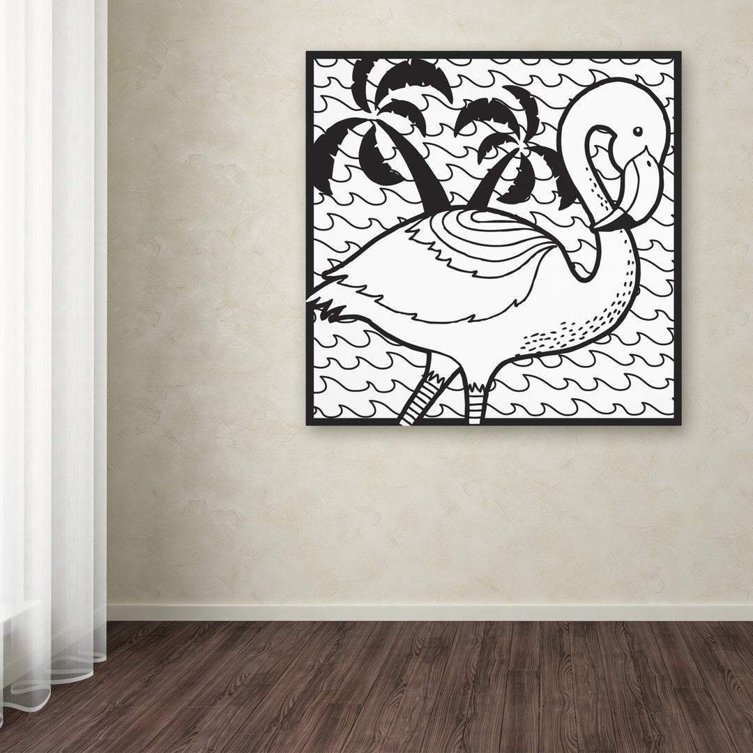 Hello Angel Flamingo Huge Canvas Art 35 x 35 Image 4