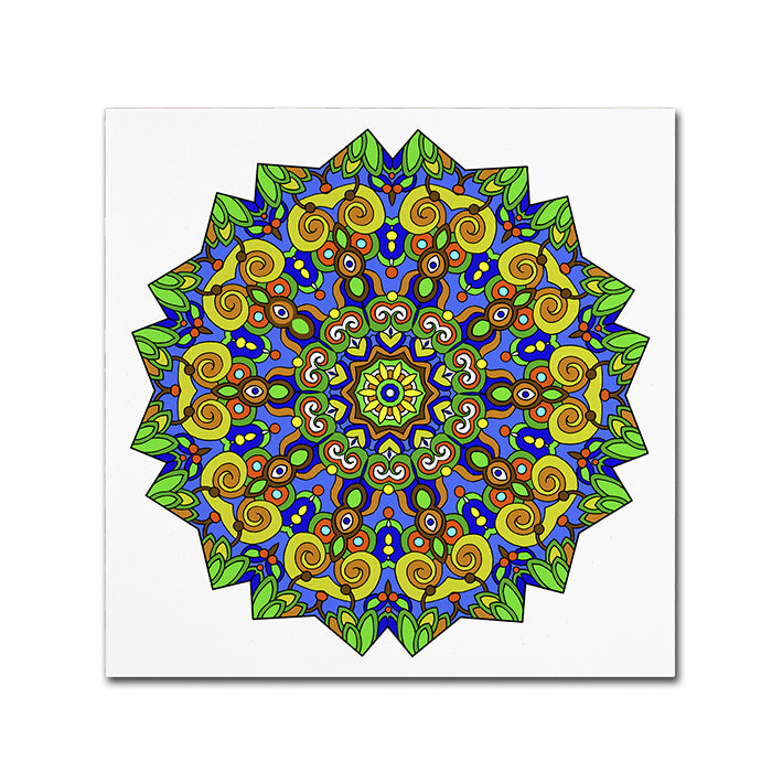 Kathy G. Ahrens Colorful Calming Mandala Huge Canvas Art 35 x 35 Image 1