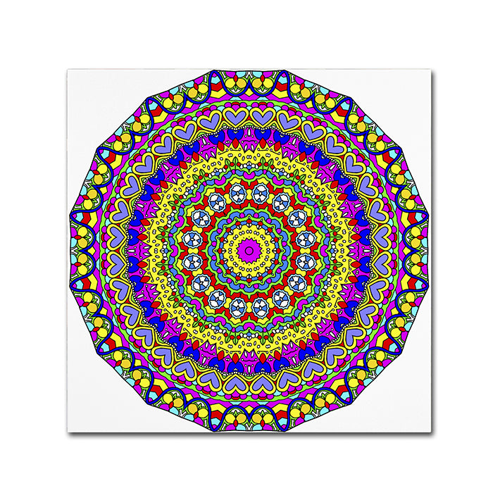 Kathy G. Ahrens Hearts Mandala Glowing Huge Canvas Art 35 x 35 Image 1
