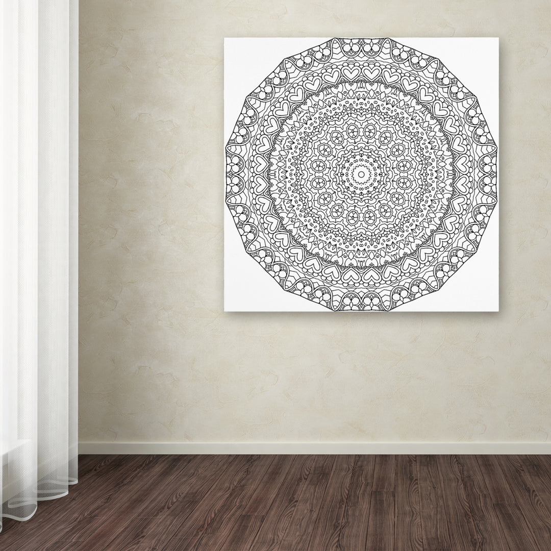 Kathy G. Ahrens Hearts Mandala Huge Canvas Art 35 x 35 Image 4