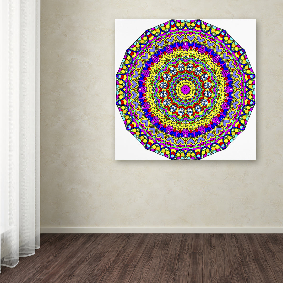 Kathy G. Ahrens Hearts Mandala Glowing Huge Canvas Art 35 x 35 Image 4