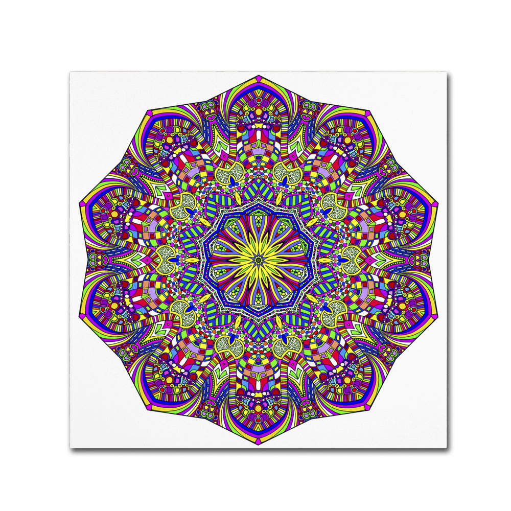 Kathy G. Ahrens Pretty Pieces Mandala Huge Canvas Art 35 x 35 Image 2