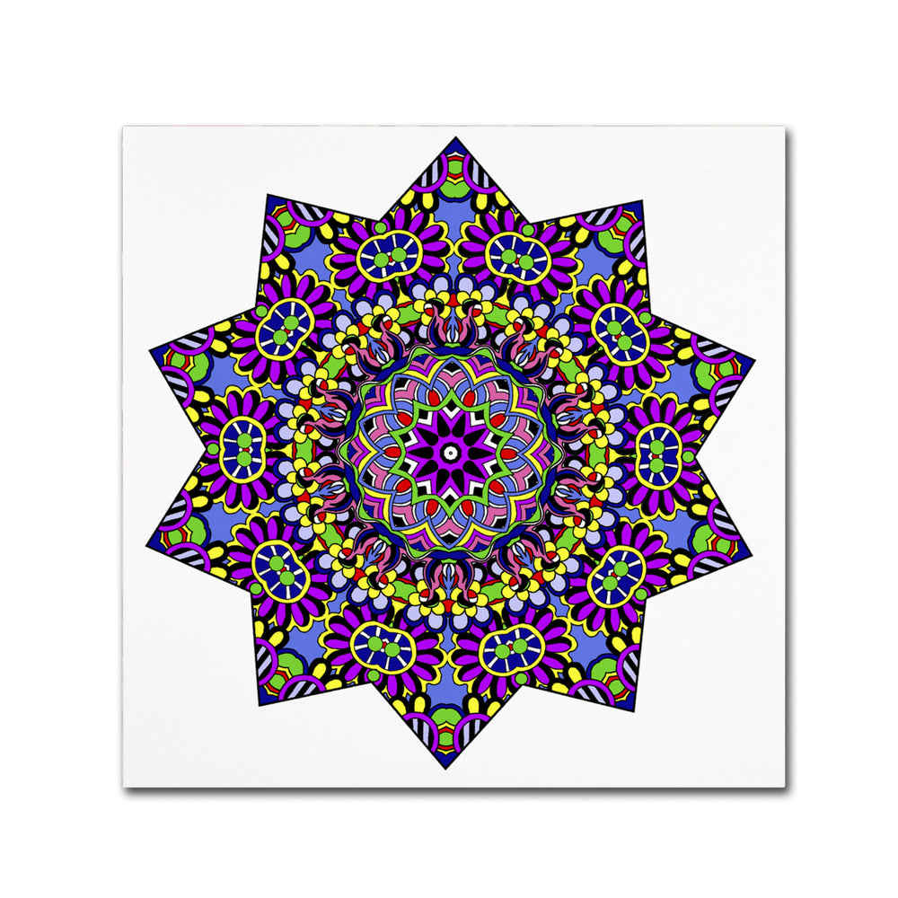 Kathy G. Ahrens Shining Mandala in Purples Huge Canvas Art 35 x 35 Image 2