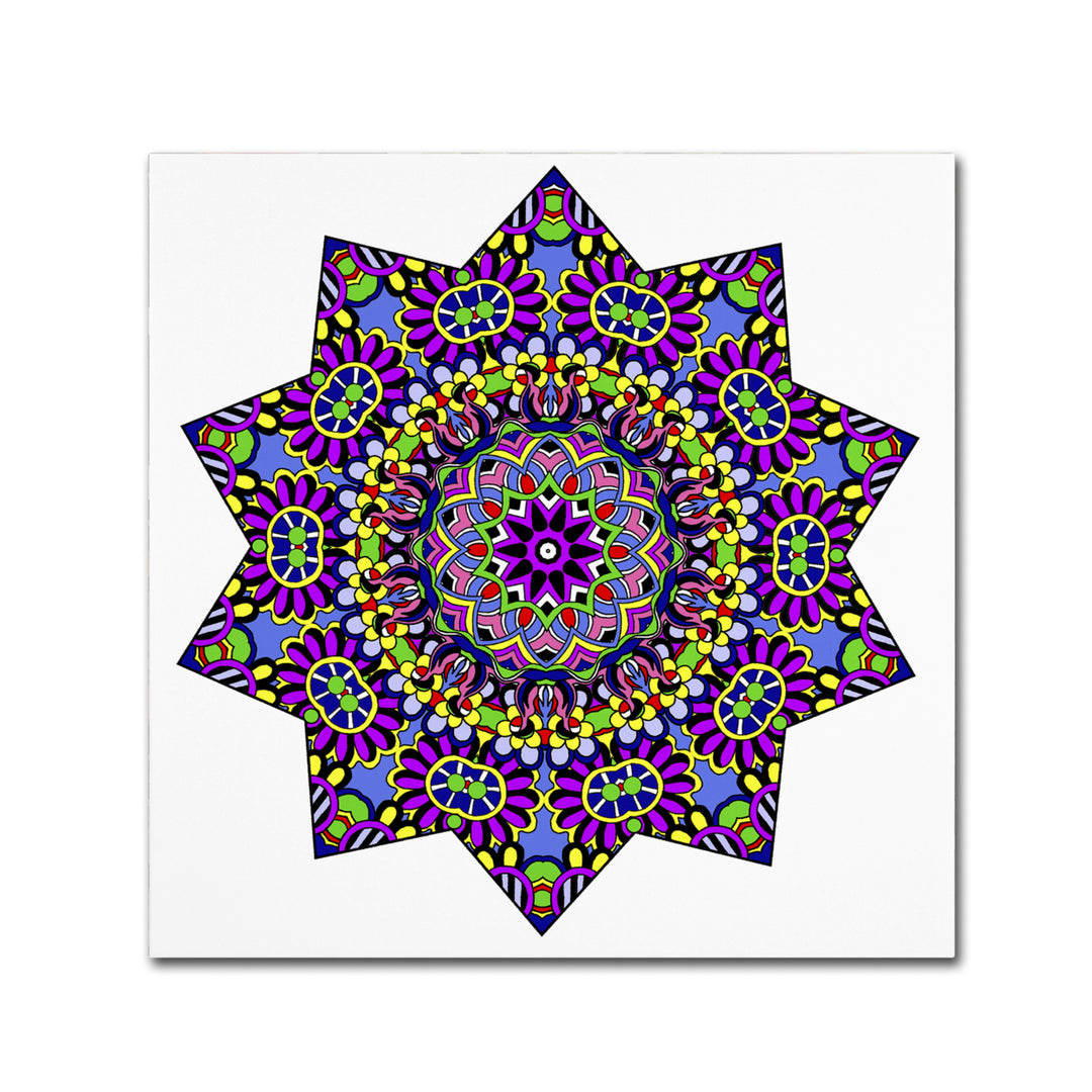 Kathy G. Ahrens Shining Mandala in Purples Huge Canvas Art 35 x 35 Image 2