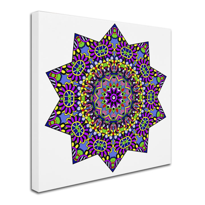 Kathy G. Ahrens Shining Mandala in Purples Huge Canvas Art 35 x 35 Image 3