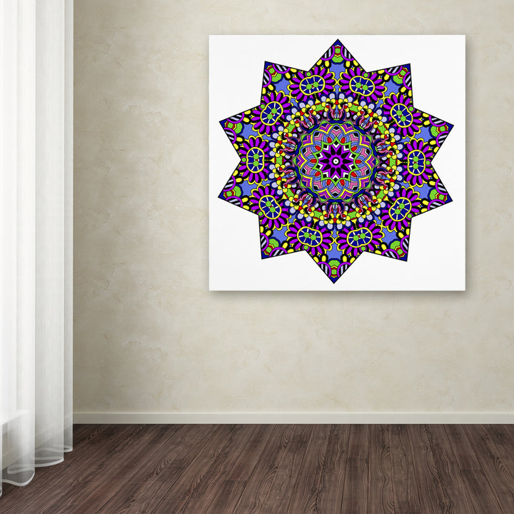 Kathy G. Ahrens Shining Mandala in Purples Huge Canvas Art 35 x 35 Image 4