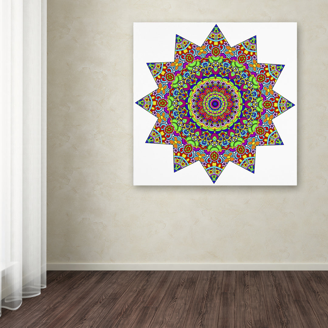 Kathy G. Ahrens Sparkling Sunny Day Mandala Huge Canvas Art 35 x 35 Image 4