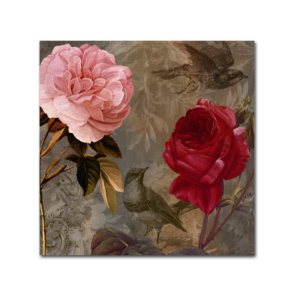 Color Bakery Bird and Roses Huge Canvas Art 35 x 35 Image 2
