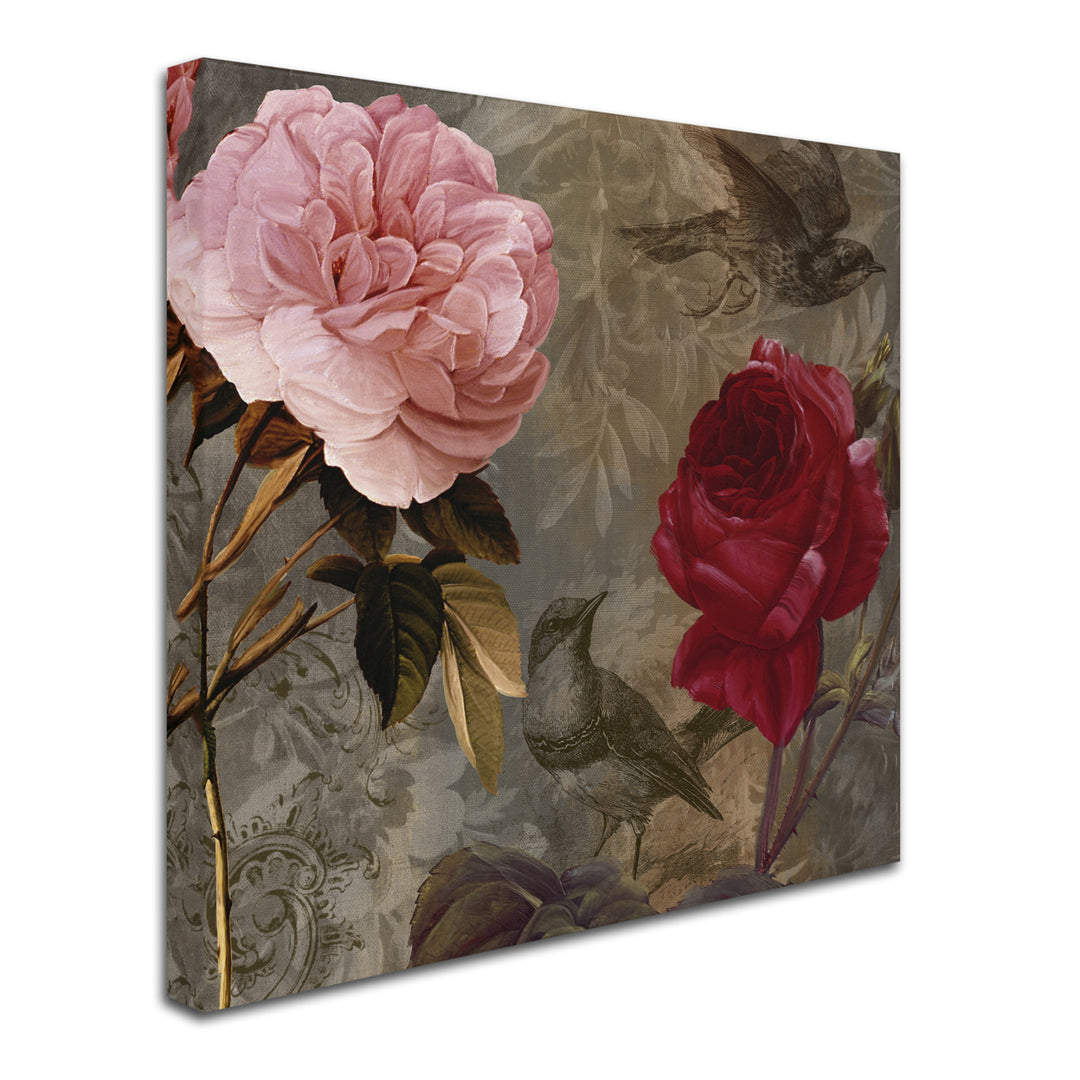 Color Bakery Bird and Roses Huge Canvas Art 35 x 35 Image 3