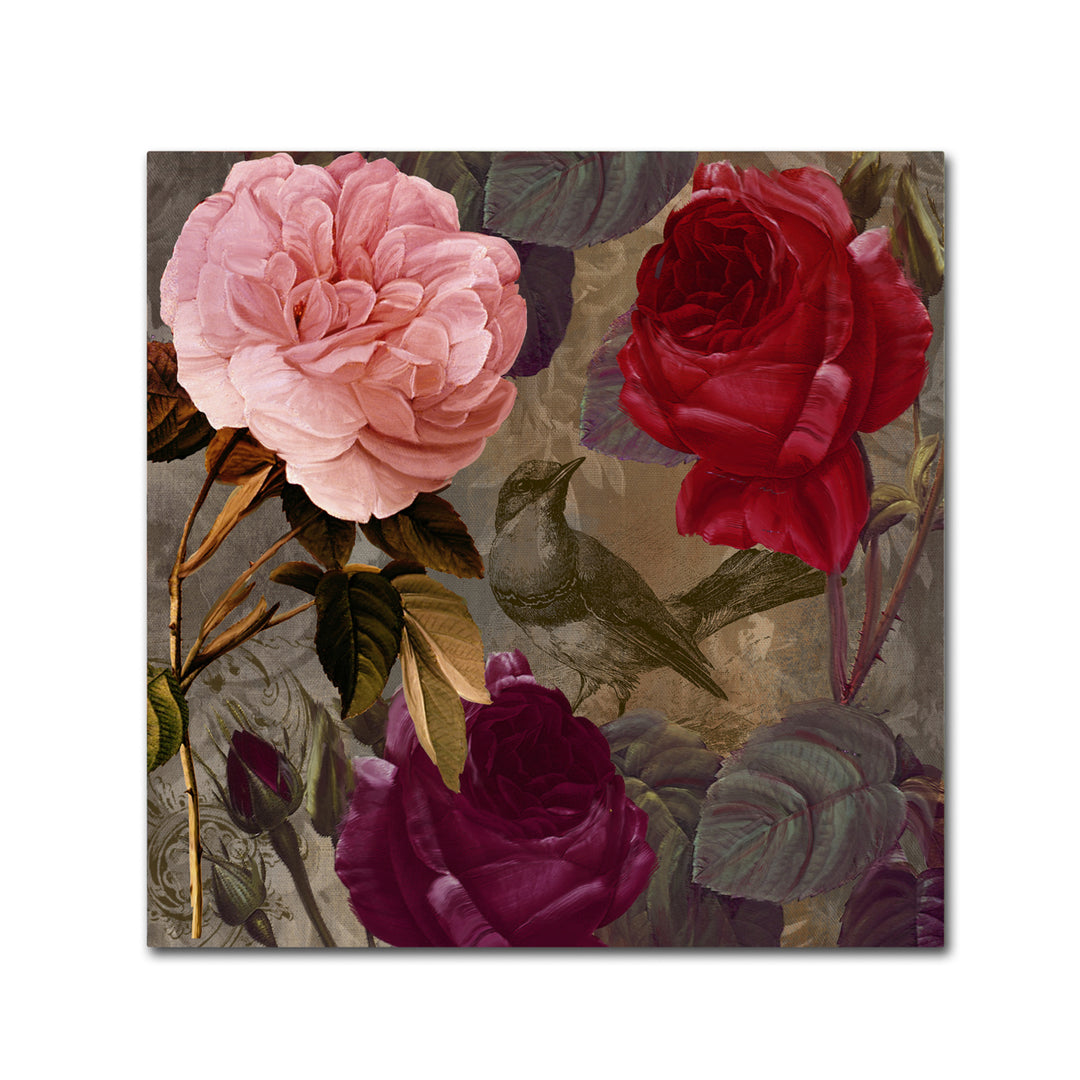 Color Bakery Birds and Roses Huge Canvas Art 35 x 35 Image 2