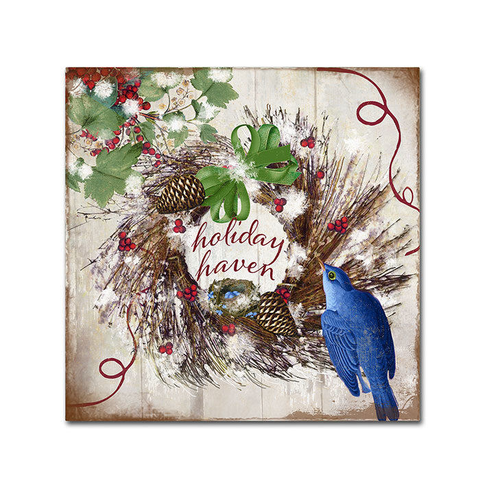Color Bakery Bluebird Christmas II Huge Canvas Art 35 x 35 Image 1